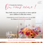 MENU FETE DES MERES EN LIVRAISON - ADULTE - 25 ET 26 MAI 2024